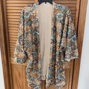 Sequined Cardigan, women’s size Large, fits like XL, beautiful for wedding, MoB